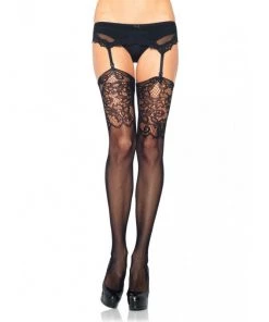 LEG AVENUE Floral Laced Fishnets Lingerie