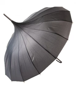Night Bloom Morticia's Pagoda Umbrella - Black