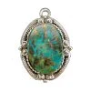 Violet's Coffre Vintage Blue / Green Stone Silver Tone Pendant - 1 Of 1