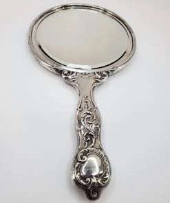Violet's Coffre K & S Co. Ldt. Sterling Silver Repousse Hand Mirror With Dragon And Sword - 1 Of 1 Vintage