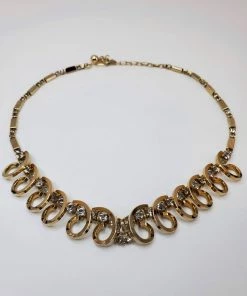 Violet's Coffre Vintage Sarah Coventry Golden Swirl Necklace - 1 Of 1