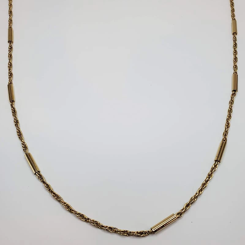 Violet's Coffre Vintage Gold Tone Long Rope Chain Necklace - 1 Of 1 3 Violet's Coffre Vintage Gold Tone Long Rope Chain Necklace - 1 Of 1