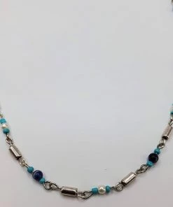 Violet's Coffre Vintage Blue And White Beaded Necklace - 1 Of 1