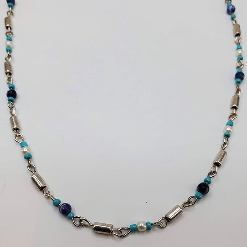 Violet's Coffre Vintage Blue And White Beaded Necklace - 1 Of 1 3 Violet's Coffre Vintage Blue And White Beaded Necklace - 1 Of 1