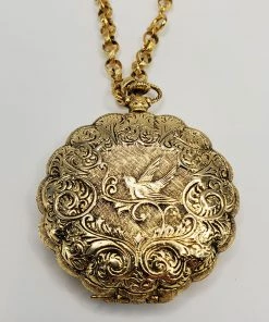 Violet's Coffre Vintage Max Factor Golden Lark Compact With Creme Puff Translucent Powder - 1 Of 1