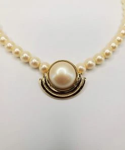 Violet's Coffre Vintage Gold Toned Deco Pearl Choker - 1 Of 1
