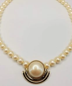 Violet's Coffre Vintage Gold Toned Deco Pearl Choker - 1 Of 1