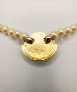 Violet's Coffre Vintage Gold Toned Deco Pearl Choker - 1 Of 1