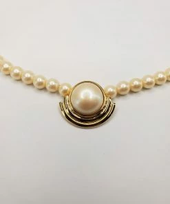 Violet's Coffre Vintage Gold Toned Deco Pearl Choker - 1 Of 1