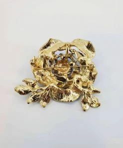 Violet's Coffre Vintage Painted Blue Rose Brooch - 1 Of 1