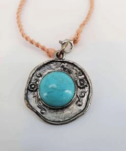 Violet's Coffre Vintage Aqua Hammered Pendant Bracelet - 1 Of 1