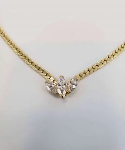 Violet's Coffre Vintage Gold Tone Marquise Jeweled Choker - 1 Of 1