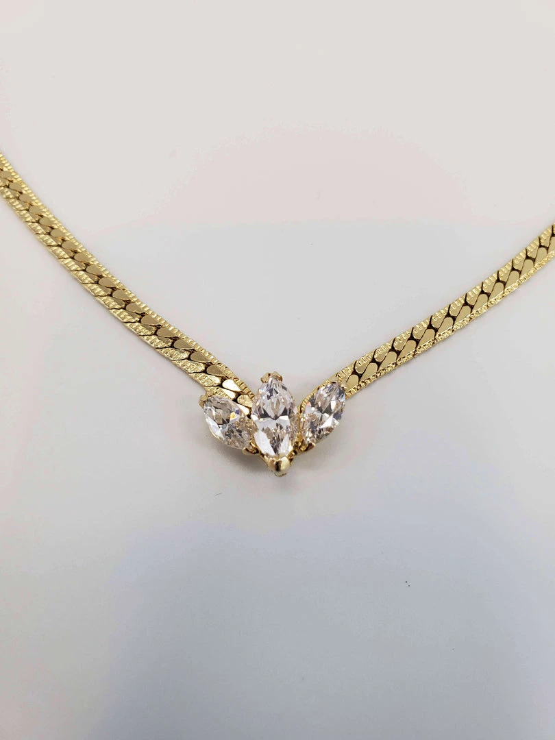 Violet's Coffre Vintage Gold Tone Marquise Jeweled Choker - 1 Of 1 4 Violet's Coffre Vintage Gold Tone Marquise Jeweled Choker - 1 Of 1