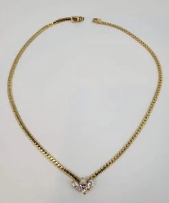 Violet's Coffre Vintage Gold Tone Marquise Jeweled Choker - 1 Of 1 9 Violet's Coffre Vintage Gold Tone Marquise Jeweled Choker - 1 Of 1