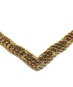 Violet's Coffre Vintage Studded Gold Tone Rope Choker - 1 Of 1