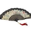 Violet's Coffre Vintage Black Lace Asian Print Fan - 1 Of 1 1 Violet's Coffre Vintage Black Lace Asian Print Fan - 1 Of 1