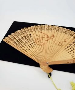 Violet's Coffre Vintage Wooden Panel Double-Sided Fan - 1 Of 1