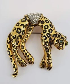 Violet's Coffre Vintage Studded Leopard Brooch - 1 Of 1