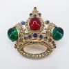 Violet's Coffre Vintage Jeweled Crown Brooch - 1 Of 1