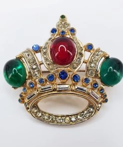 Violet's Coffre Vintage Jeweled Crown Brooch - 1 Of 1