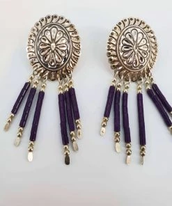 Violet's Coffre Stunning Vintage Sterling Silver Turtle Shell Earrings - 1 Of 1