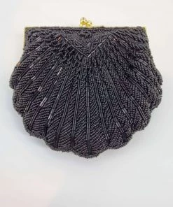 Violet's Coffre Vintage Black Beaded Clamshell Purse - 1 Of 1