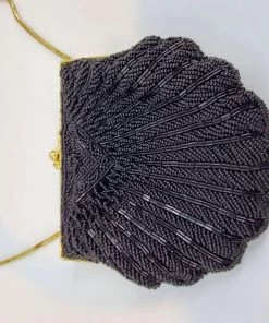 Violet's Coffre Vintage Black Beaded Clamshell Purse - 1 Of 1