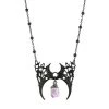 RESTYLE Branched Crescent Crystal Necklace - Black