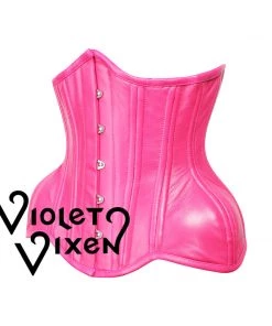 Corset Deal Corsets Pink Leather Conical Underbust Corset