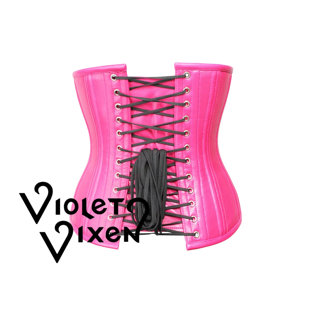 Corset Deal Corsets Pink Leather Underbust Corset 5 Corset Deal Corsets Pink Leather Underbust Corset