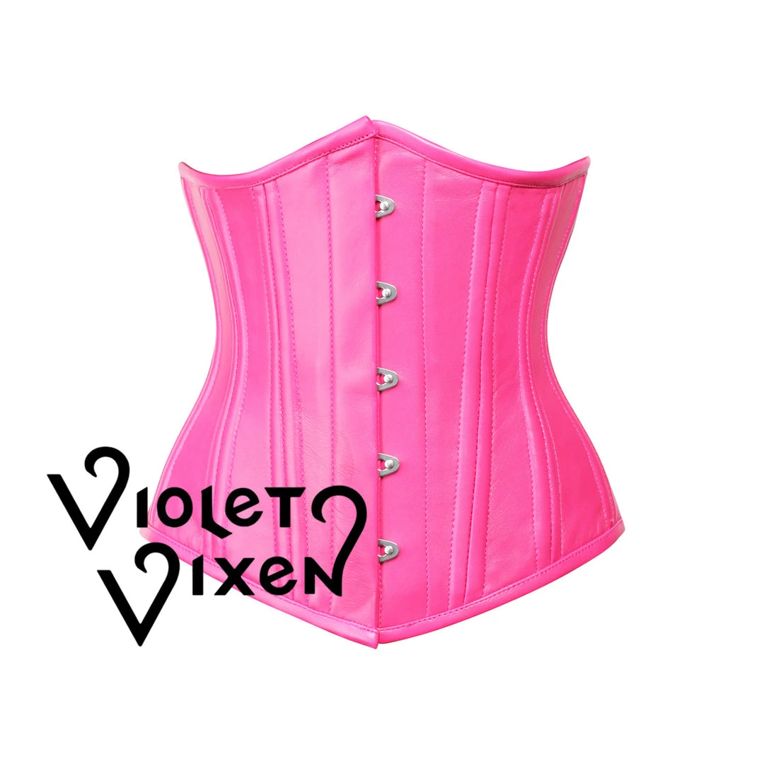 Corset Deal Corsets Pink Leather Underbust Corset 3 Corset Deal Corsets Pink Leather Underbust Corset