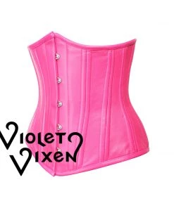 Corset Deal Corsets Pink Leather Underbust Corset