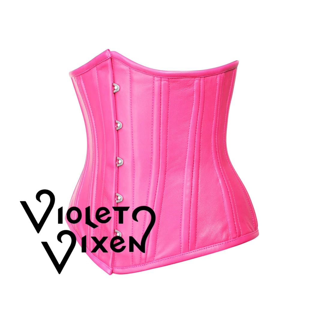 Corset Deal Corsets Pink Leather Underbust Corset 4 Corset Deal Corsets Pink Leather Underbust Corset
