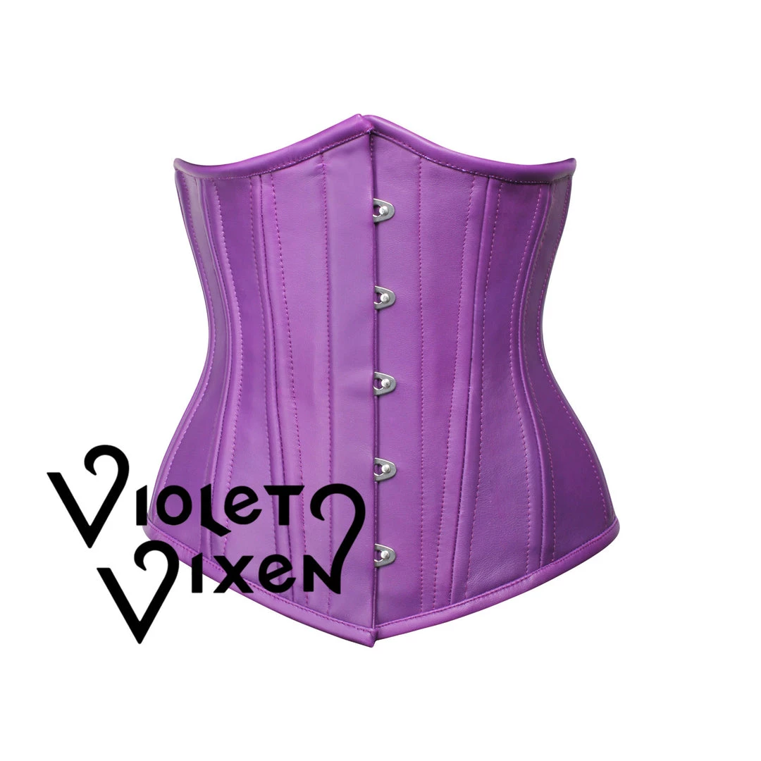 Corset Deal Lavender Leather Underbust Corset 3 Corset Deal Lavender Leather Underbust Corset