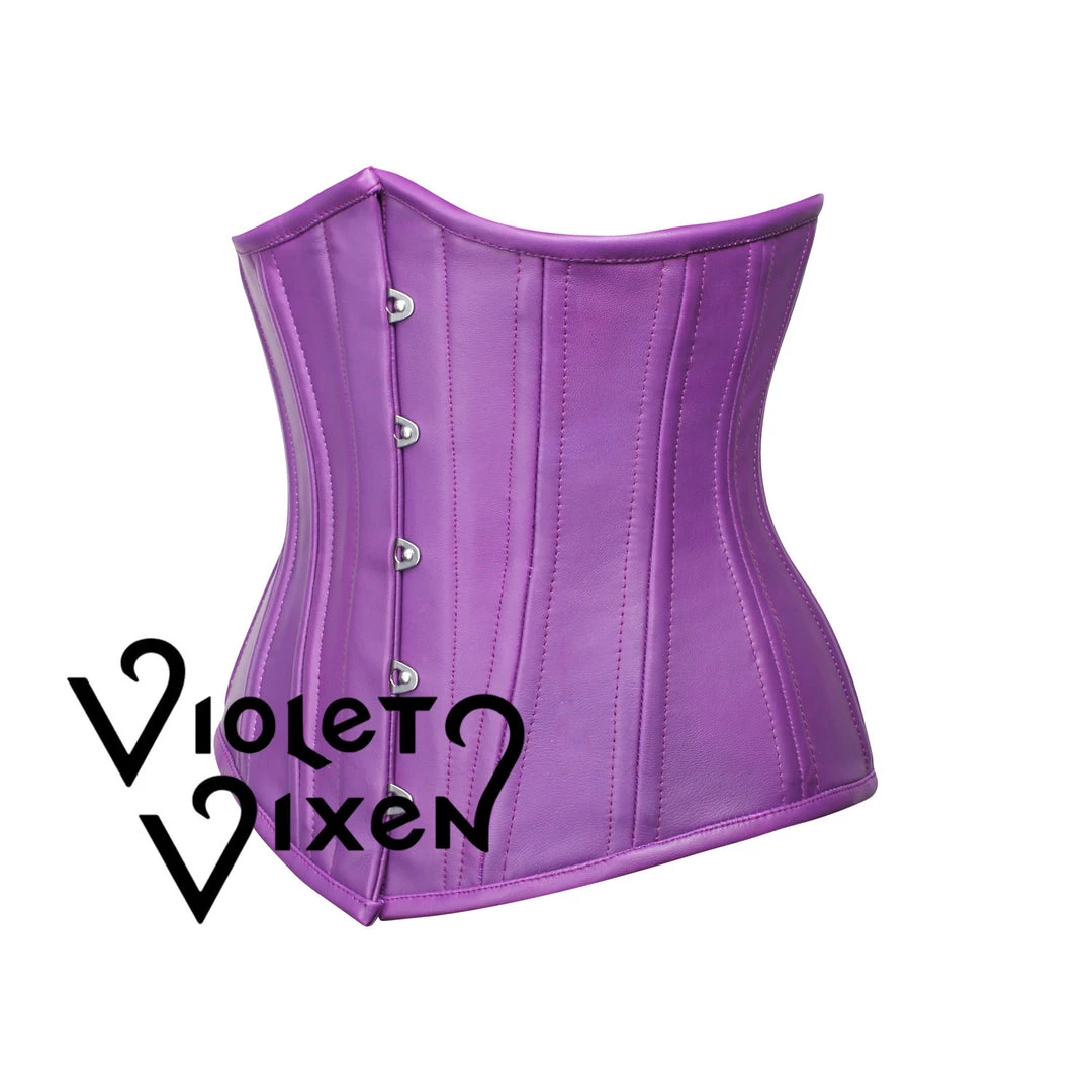 Corset Deal Lavender Leather Underbust Corset 4 Corset Deal Lavender Leather Underbust Corset