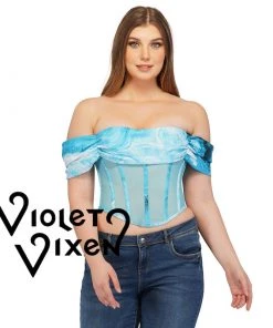 Corset Deal Corsets Ocean Mesh Off Shoulder Corset Top