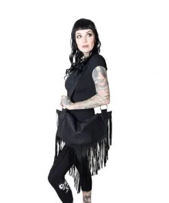 Kreepsville 666 Goth Bat Fringe Shoulder Bag