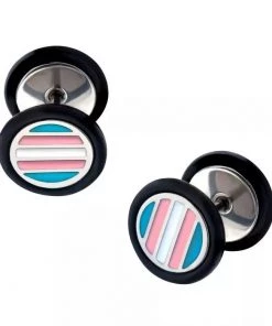Body Vibe Jewelry Trans Pride Faux Plugs Gay Pride