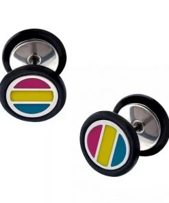 Body Vibe Jewelry Pansexual Pride Faux Plugs Gay Pride