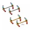 Body Vibe Jewelry Rainbow Gems Cluster Nipple Barbell