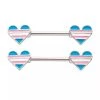 Body Vibe Jewelry Trans Pride Hearts Nipple Barbell