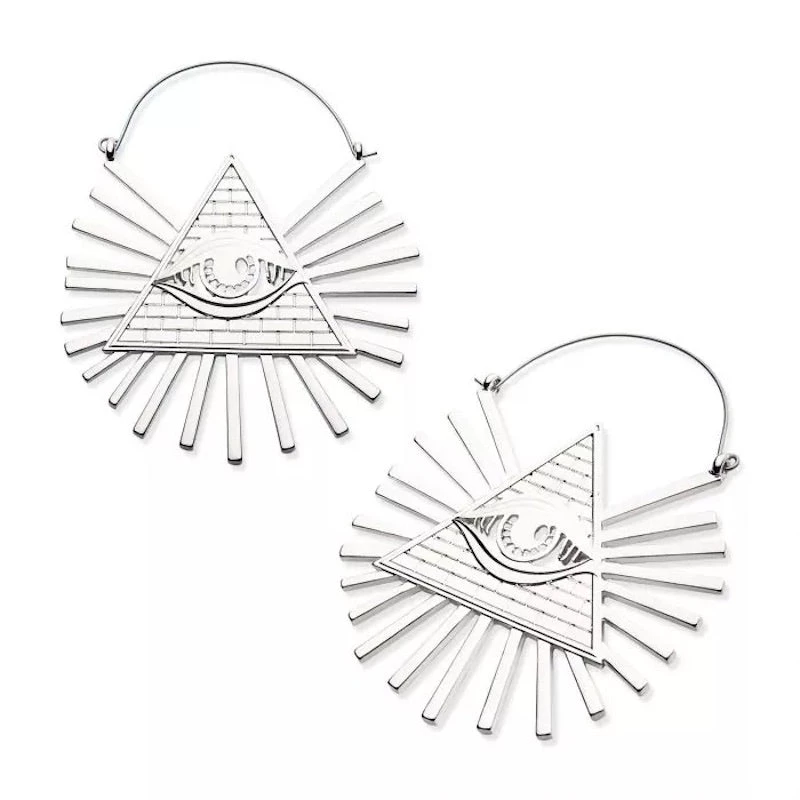 Body Vibe Jewelry Accessories All-Seeing Eye Plug-Friendly Hoops 3 Body Vibe Jewelry Accessories All-Seeing Eye Plug-Friendly Hoops