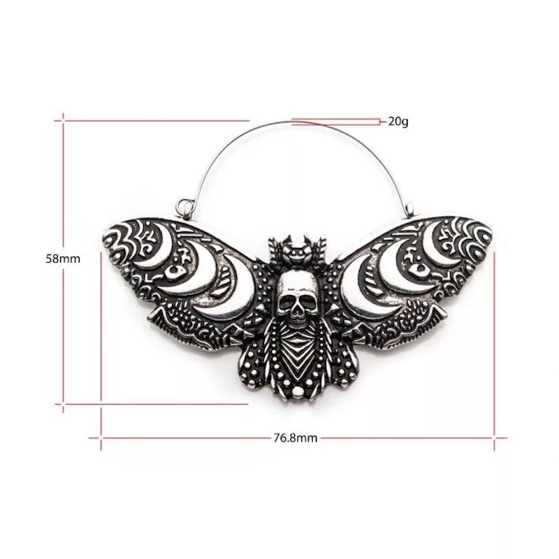 Body Vibe Jewelry Dead Moth Plug-Friendly Hoops Accessories 4 Body Vibe Jewelry Dead Moth Plug-Friendly Hoops Accessories
