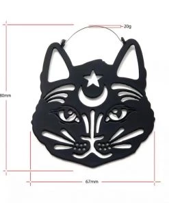 Body Vibe Jewelry Accessories Witchy Cat Plug-Friendly Hoops - Matte Black