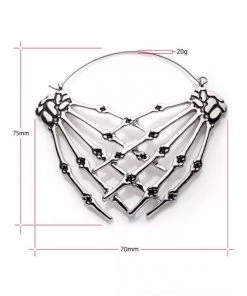 Body Vibe Jewelry Crossed Skeleton Hands Plug-Friendly Hoops