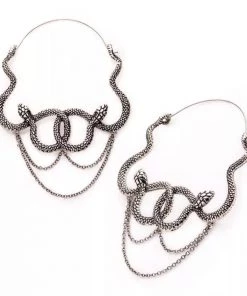 Body Vibe Jewelry Chained Serpent Plug-Friendly Hoops