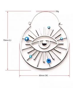 Body Vibe Jewelry Evil Eye With Gem Plug-Friendly Hoops