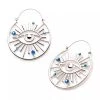 Body Vibe Jewelry Evil Eye With Gem Plug-Friendly Hoops