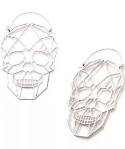 Body Vibe Jewelry Geo Skull Plug-Friendly Hoops