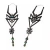 Body Vibe Jewelry Dangling Black Spider Plug-Friendly Hoops